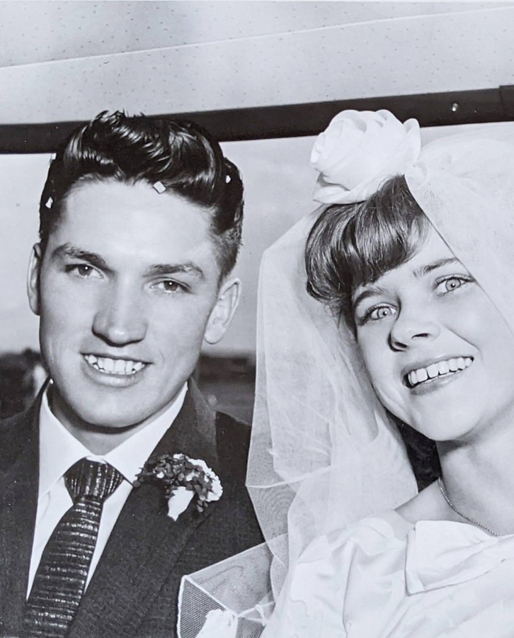 Piet Lötter and his wife Sus on their wedding day, 1962